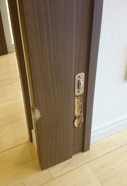 ワンちゃん、ネコちゃんによる、かじり傷や猫の爪痕だらけの柱や壁をどうすればよいのか困っている方へ│今お部屋にある柱や木枠、ドアを交換工事せずに、『スマリペット』が再生いたします。